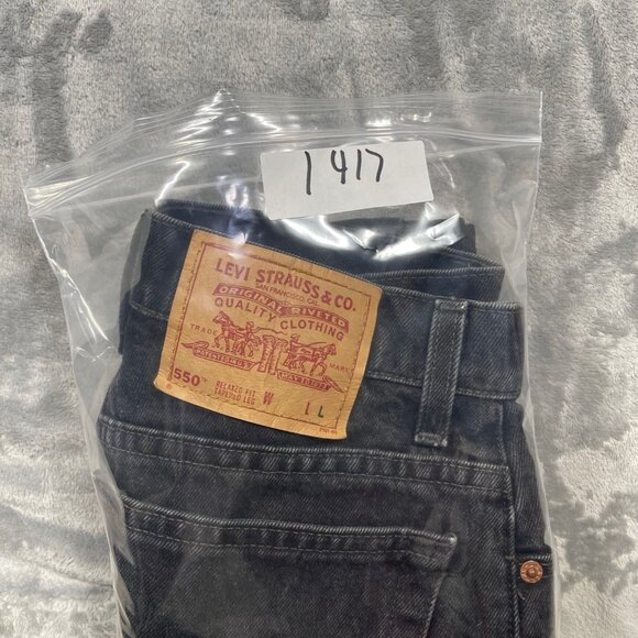 Vintage 1997 Levis 550 Black Denim Relaxed Fit Tapered Leg Womens Jeans 8 Reg L - Picture 13 of 13